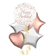 Happy Birthday Rose Gold Balloon Bouquet